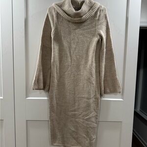ASOS Taupe Cowl Neck Sweater Dress